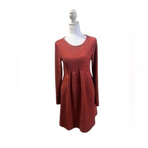 Long Sleeve Ribbed Knit Dress